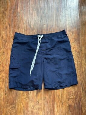 Navy Blue Men’s Swim Trunks Board Shorts Drawstring Summer Pool Beach Swim